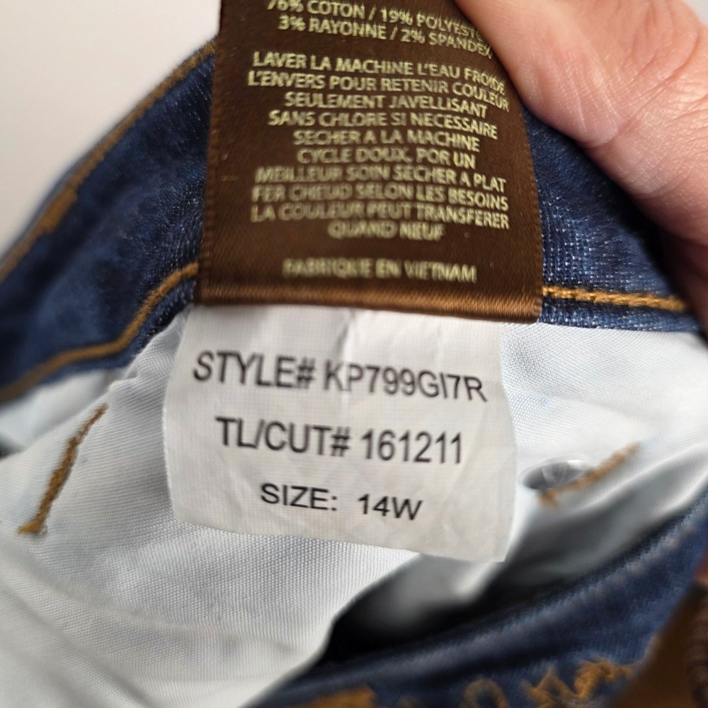 Kut from the‎ Kloth Katy Boyfriend Jeans Dark Wash Blue Plus Size 14W KP799GI7R - Picture 7 of 7